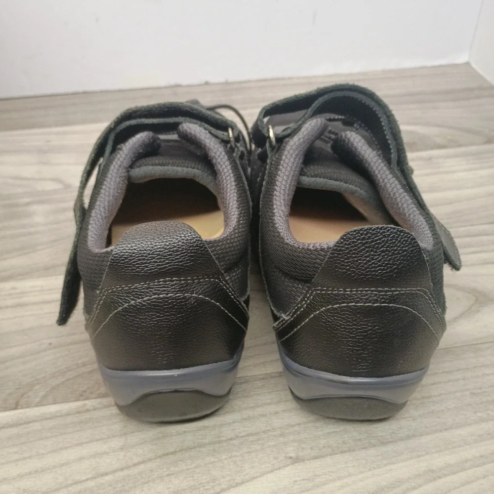 Orthofeet Breeze 835 Shoes Women's 8 EE 2E Wide Black Leather Walking Sneakers